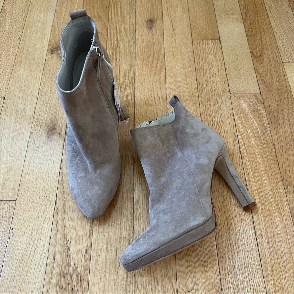 Zara Taupe Suede Ankle Booties